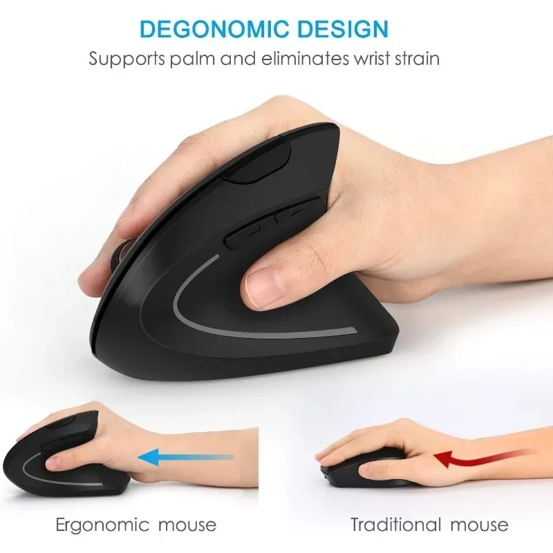 Ergonomic Mouse, 2.4G Vertical Mouse, Optical Mice with USB Receiver, Suitable for laptops, PCs, laptops, Computer