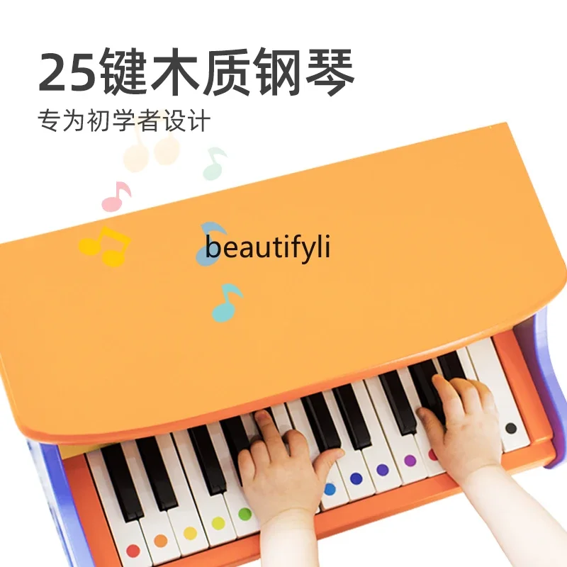 Electronic piano Mini wooden children's toy can play baby girl beginner small musical instrument