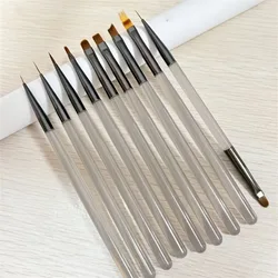 9 - Piece Ultra Thin Nail Art Brush Set for Gel Polish - Gradient Blooming Petal Design Tool Kit for Beginners (9pcs set)