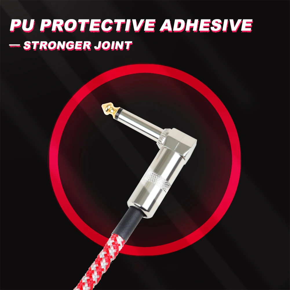 3pcs Nylon Braided Audio Cables Guitar Effects Connection Cable for Electric Guitar Bass String Instrument Accessories