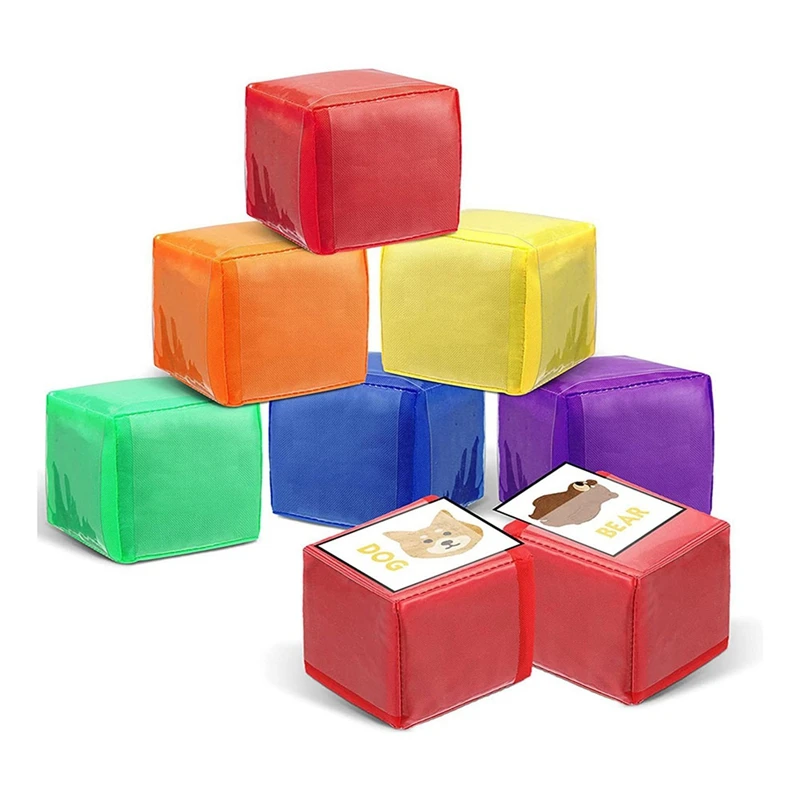 12PCS DIY Educational Game Dice Learning Dice Set With 6 Sides Clear Pocket Photo Pocket 2