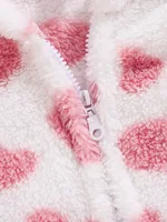 Baby autumn and winter baby long-sleeved long-legged love pattern onesie with cute hooded crawling clothes 4