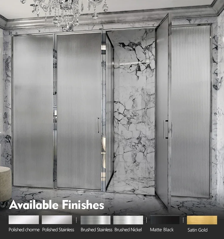 High Standard Tempered Glass Shower Cubicle Pivot Glass Shower Doors
