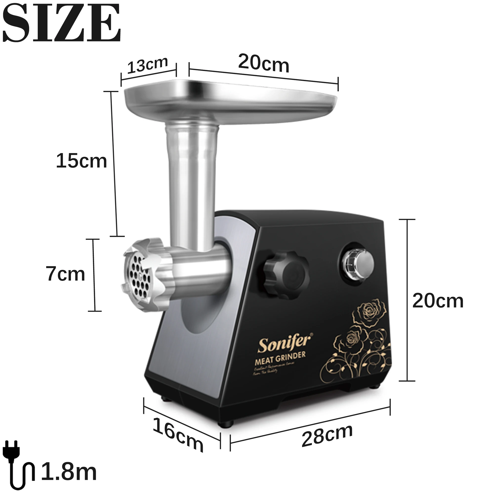 Electric Meat Grinders Heavy Duty Mincer Sausage Stuffer Food Processor Home Appliances Kitchen Chopper Mixer mill Sonifer 6