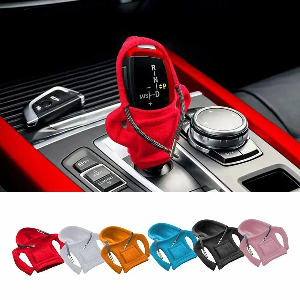 Hoodie Car Gear Shift Cover Fashion Gearshift Hoodie Car Gear Shift Knob  Cover Manual Handle Gear Sweatshirt Change Lever Cover - AliExpress