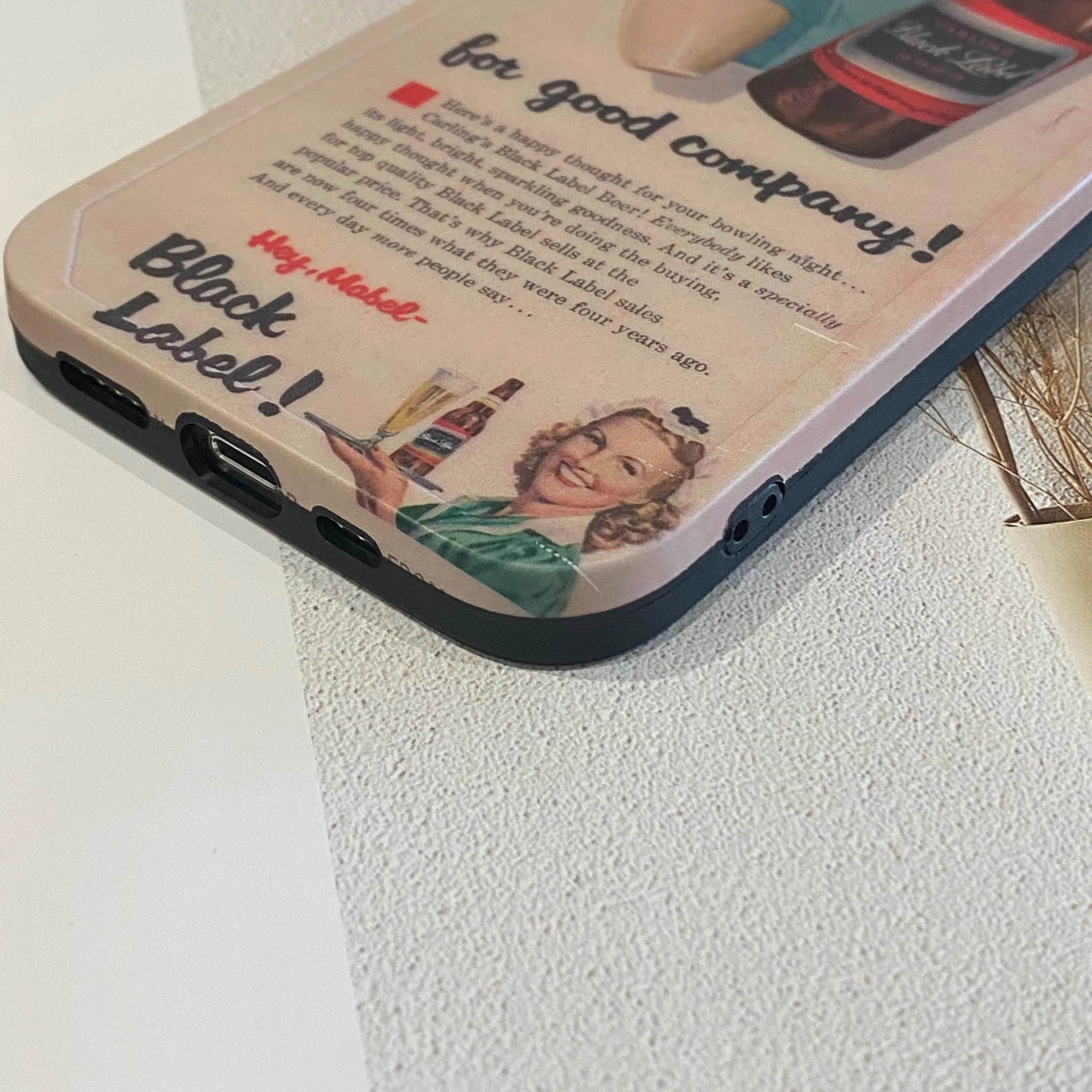 Casing IMD Vintage Magzine Beer & Es Krim Retro untuk iPhone 14 13 Pro Max  Plus Sampul Ponsel Belakang untuk 12 11 Pro Max X XS MaxCapa