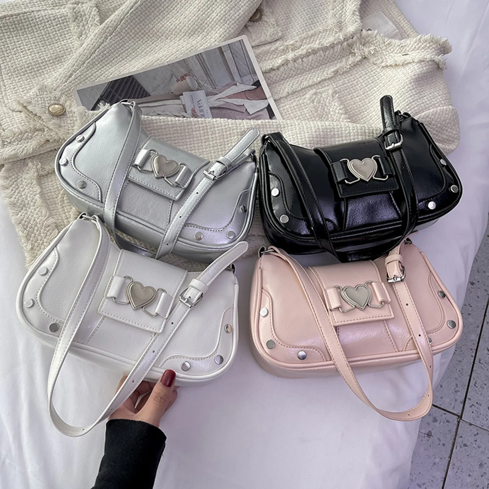 Ausing Handtas dames retro schoudertas elegante schoudertas in vintage stijl Y2K handtas perfect voor party date dagelijks gebruik, Rood Kleur, Small