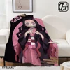 Kawaii Kamado Nezuko Flannel Blanket Demon Slayer Throw Blankets Comic Cartoon Sofa Cover Leisure Blankets Office Napping 1