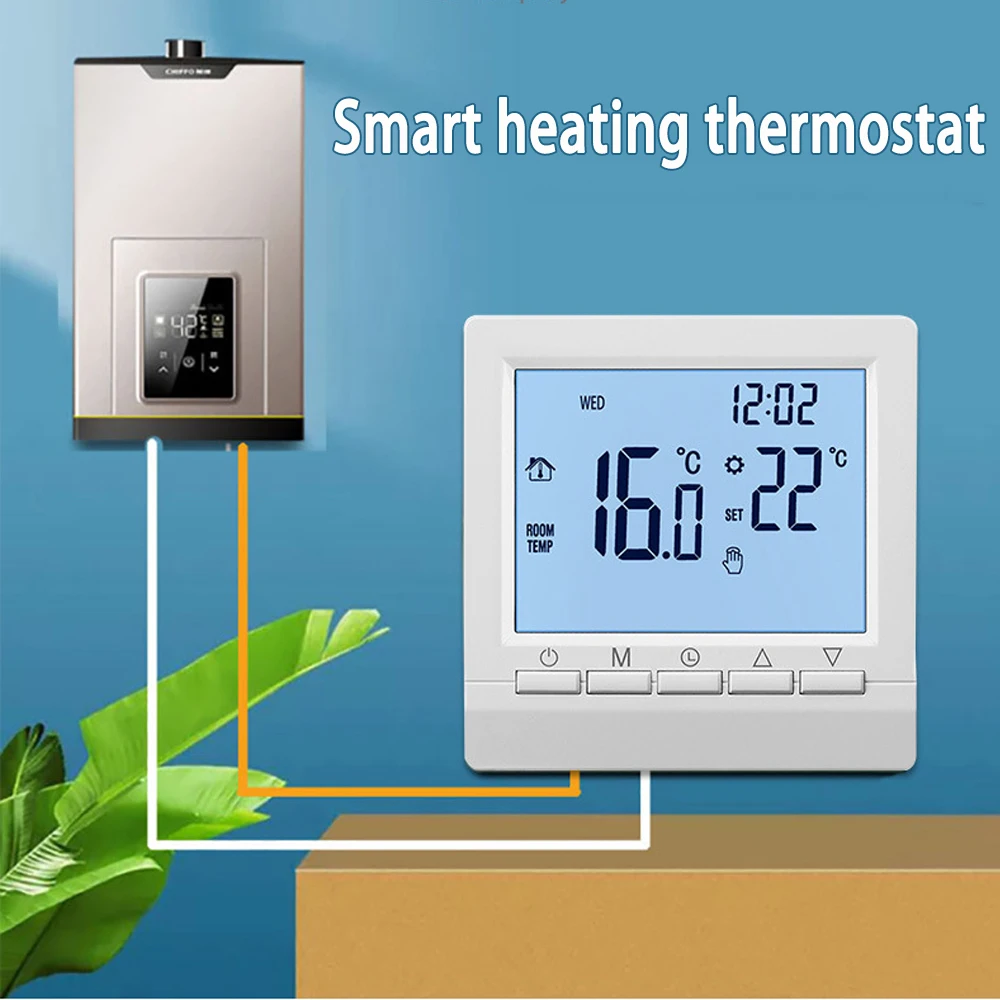 Smart Thermostat Hygrometer Backlight Battery Wired Thermostat With Child Lock Home Smart Water and Floor Heating Controller