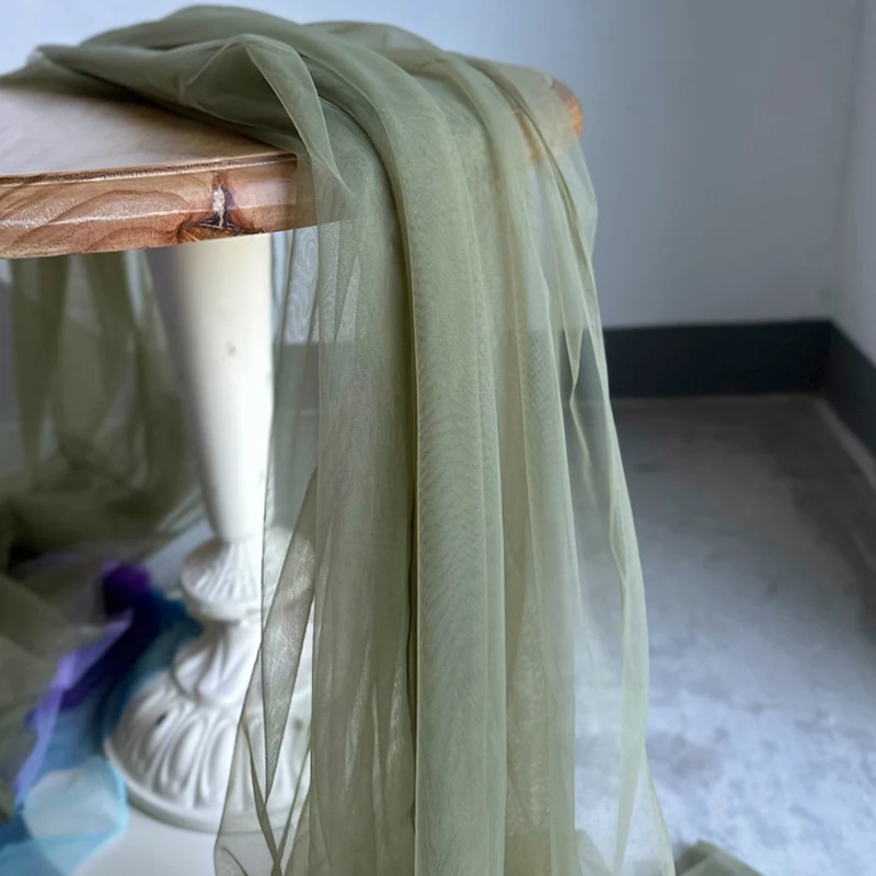 Versatile Green Soft Tulle Fabric for Elegant Decorations & Apparel