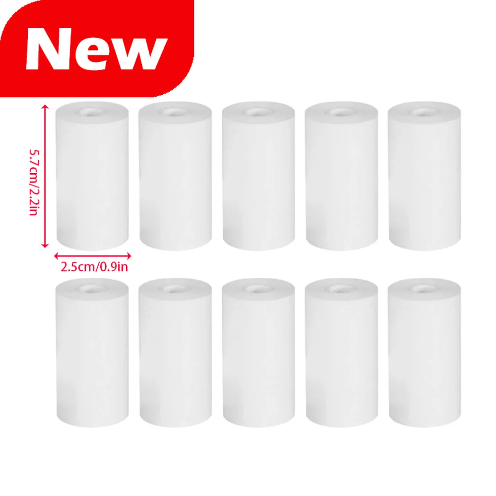 10 Rolls Thermal Paper 57x25 Mm Printing Label Roll for Mobile POS Photo Printer Cash Register Rolling Paper Office Stationery