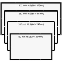 Supersize 180 200 250 300 inch 300inch Portable Projector Screen Canvas Curtain Projection Screen Home Outdoor Office Projector - Image 2