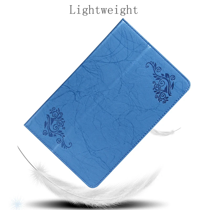 Floral Print PU Leather Tablet Cover with Hand Holder Grip