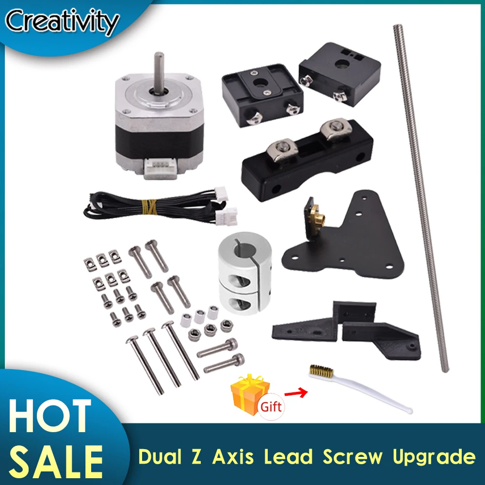 Upgrade Dual Z Axis Lead Screw  Kit with Stepper Motor Replacement for CR 10 CR10S Ender-3 Ender 3 Pro Ender 3 V2 3D Printer dual z axis lead screw upgrade kits high precision printing 42 34 stepper motor lead screw for ender3 serise and cr10 serise