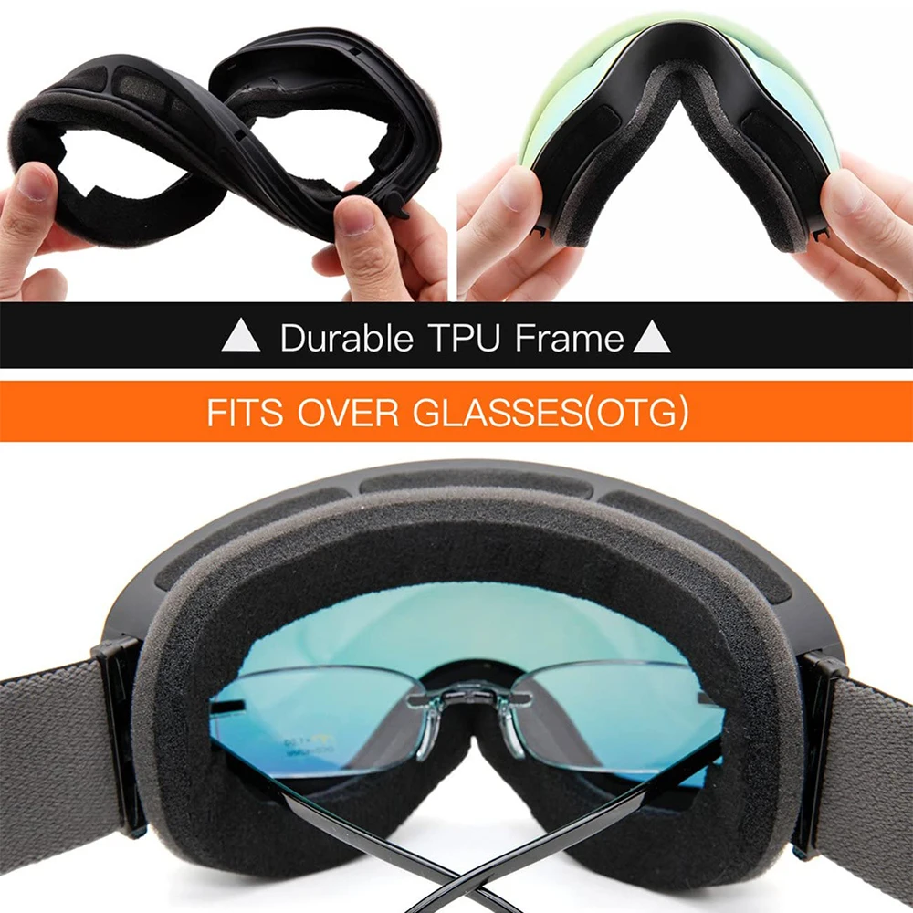 Ski Goggles Double Layers UV400 Anti-fog Winter Outdoor Sport Eyewear Ski Glasses Skiing Mask Snowboard Men Women Snow Goggles 4
