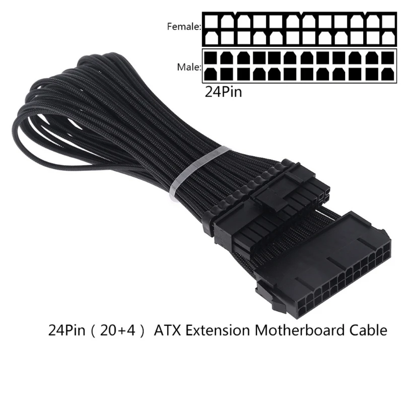 Sleeve Extension Power Supply Cable Kit - 30cm, 24-pin ATX/EPS, 8-pin PCI-E GPU, 8-pin CPU, 6-pin PCIE, 4-Pin CPU with Combs - 18 AWG Description Image.This Product Can Be Found With The Tag Names Computer Cables Connecting, Computer Peripherals, PC Hardware Cables Adapters, Sleeve extension power supply cable