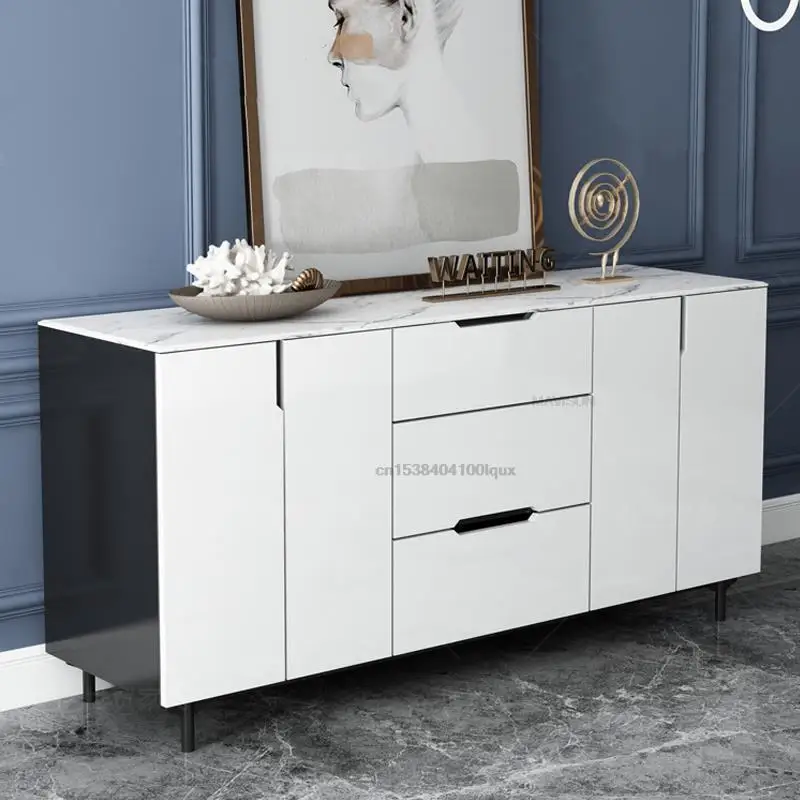 Marble Wine Cabinet Modern Minimalist Tea Cupboard Living Room Wall Cupboard High-end Household Kitchen Furniture
