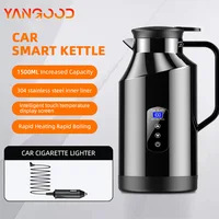 Yangood Portable voiture bouilloire chaude 1500ML grande capacité 304 en acier inoxydable chauffe-eau voyage Auto 12V 24V pour thé café pour 1