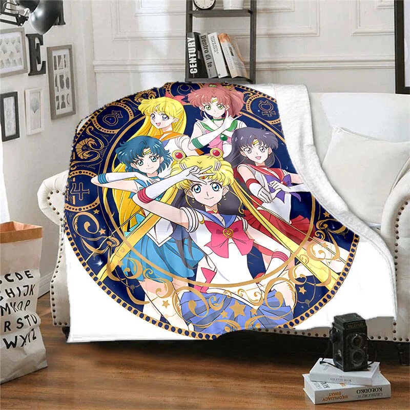 Sailor Moon picnic blanket Cartoon Thin Blanket Soft Blanket Home