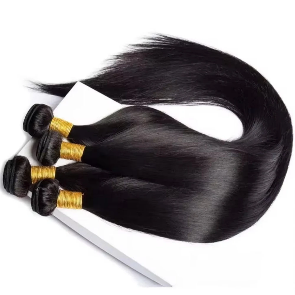 Ciocche di Capelli Umani Malese Lisci, Estensioni di Capelli Remy Setosi 1/3/4 Ciocche, 12-40 Pollici, Doppia Trama, per Donne di Colore - immagine 3