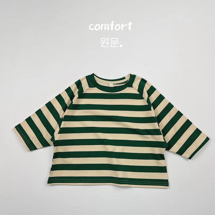 2025 Autumn New Children Loose Casual T Shirts Baby Boys Girls Cotton Striped Bottoming Shirt Toddler Kids Dolman Sleeve Tops 5 2025 Autumn New Children Loose Casual T Shirts Baby Boys Girls Cotton Striped Bottoming Shirt Toddler Kids Dolman Sleeve Tops - Image 5