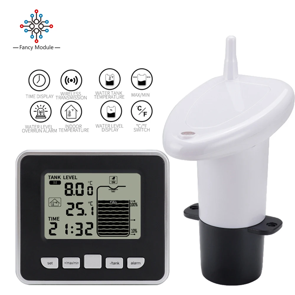 Wireless Ultrasonic Water Tank Liquid Level Meter With Temperature