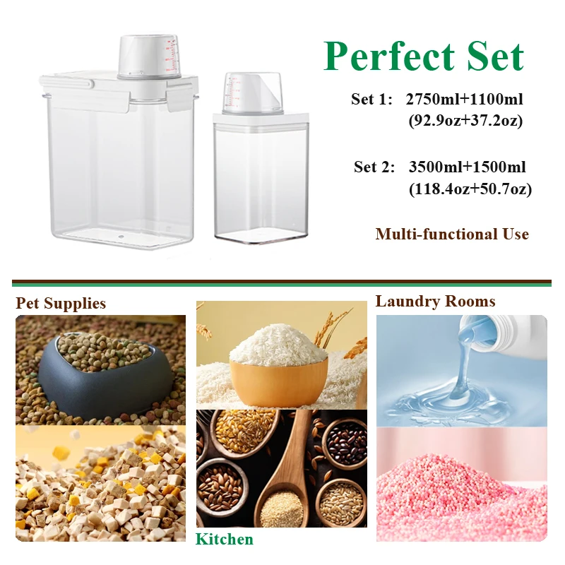 Storage Box Storage Jar Laundry Detergent Dispenser Storage Tank Herb Storage Container Storage Sets Household Storage Sets Plastic Storage Bottle Laundry Detergent Storage Box 2pcs Multifunctional Storage Tanks Laundry Powder Detergent Dispenser Airtight Food Storage Container Kitchen Organizati