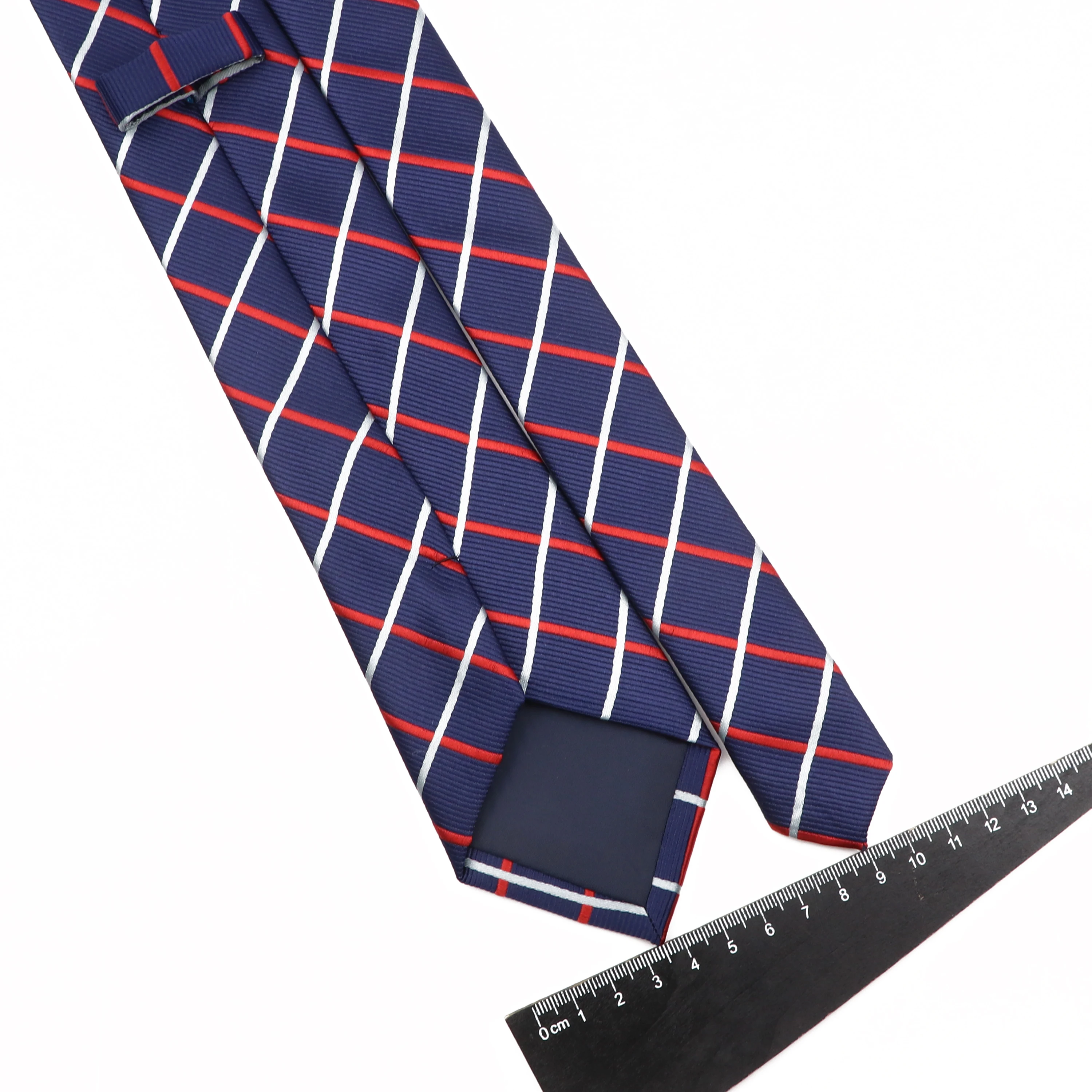 7CM Men's Polyester Tie Blue Red Yellow Striped Necktie Classic Formal Office Cravats Wedding Tuxedo Accessories