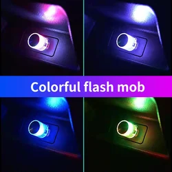 Mini USB LED Portable Ambient Light for Car Interior Decoration (Color flash mob)