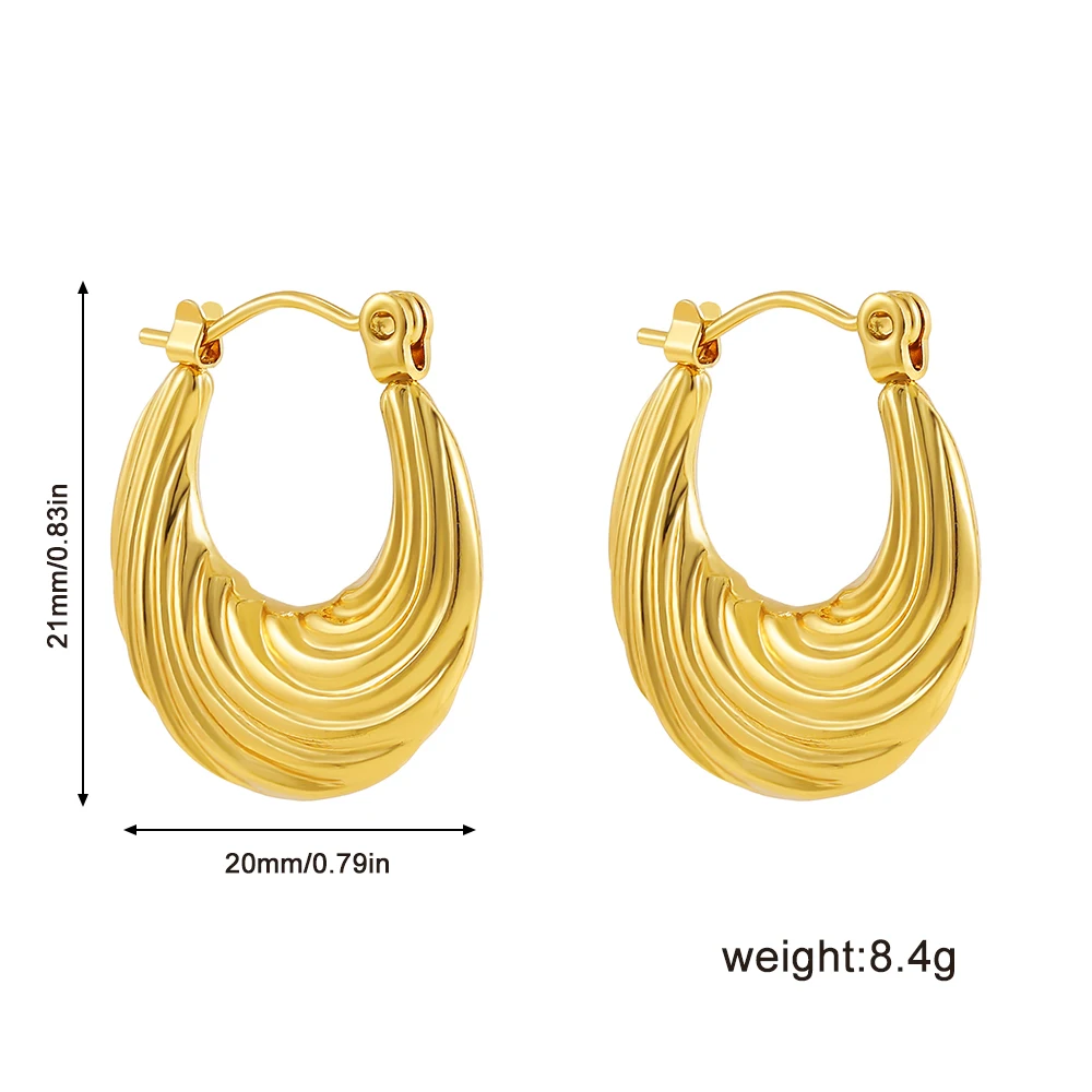 Gold Plated Chunky Hoop Earrings for Women