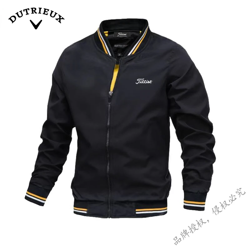 

Golf Clothing Solid Color Jacket Men's Casual Slim Fit Baseball Men's Jacket New Autumn Fashion Pilot Men's High-quality Tennis