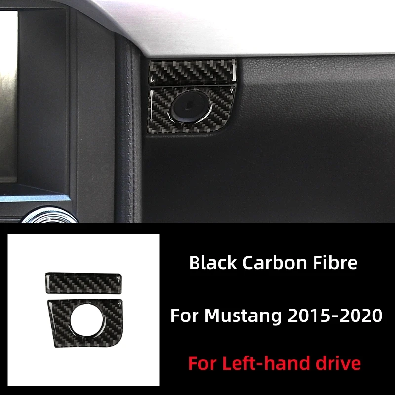 Carbon Fiber Interior Co-Pilot Storage Box Switch Panel Cover Trim Stickers