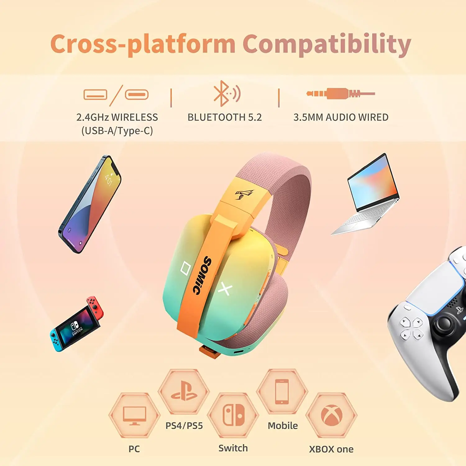 Buy SOMIC G810 Wireless Bluetooth Headphone With 3 Modes Connection ...