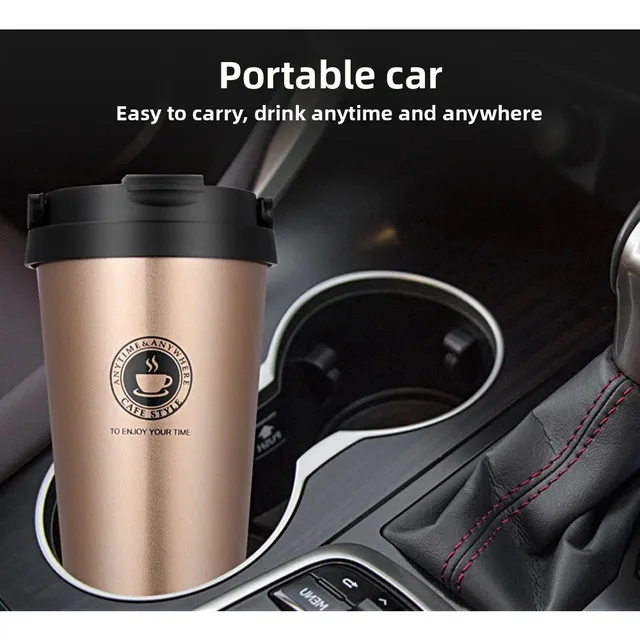 2025 Vacuum stainless steel coffee cup, creative handle insulated cup, vacuum portable car cup, suitable for outdoor office use