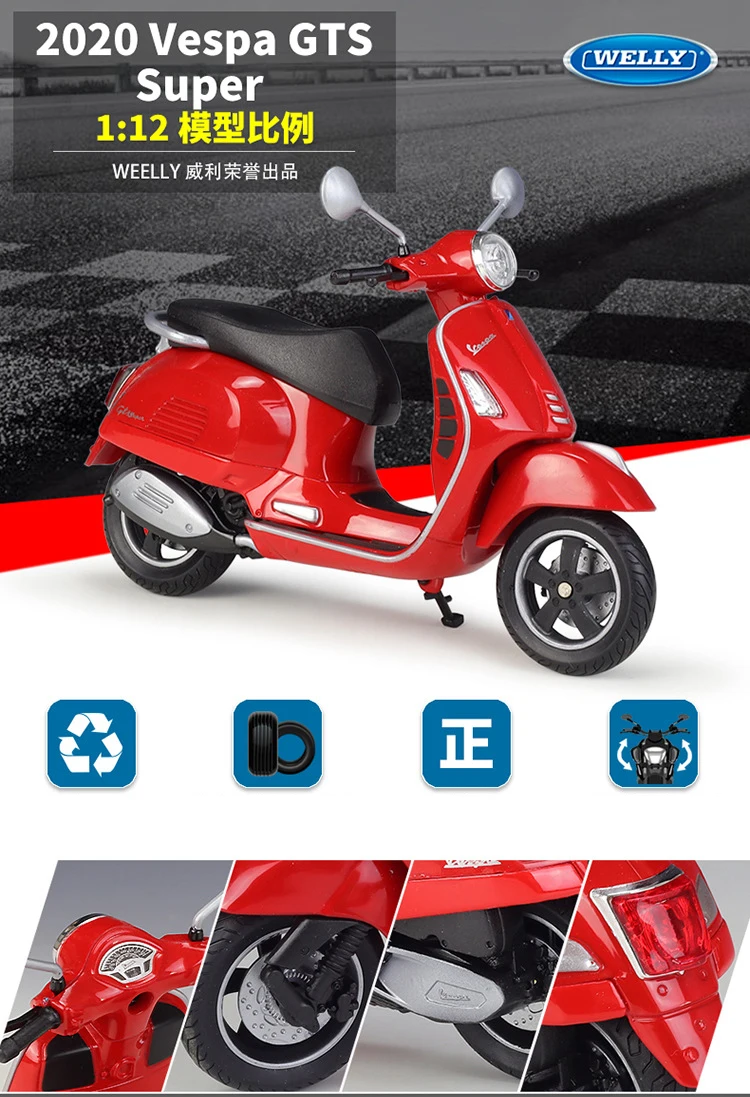 Vespa GTS Süper 2020 1:12 Ölçekli 