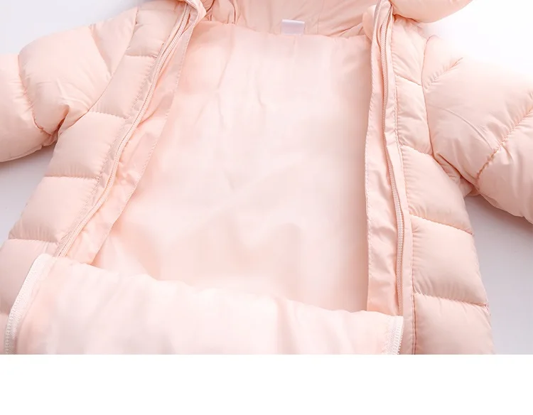 Autumn Winter Baby Girls Romper Thick Cartoon Ear Hooded Baby Boys Snowsuit Toddler Cotton Overalls Newborn Jumpsuits