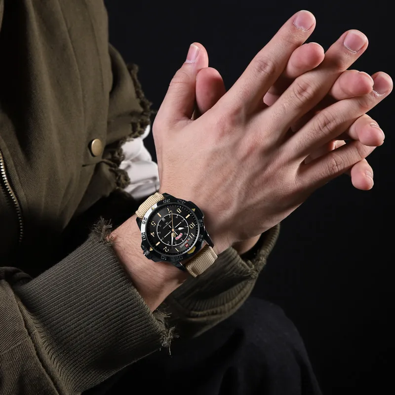 NAVIFORCE Brand Men's Watches Luxury Fashion Nylon Strap Quartz Wristwatch for Male Waterproof  Sport Clock Relogio Masculino