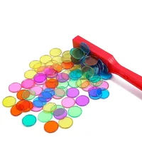 Counting Chips Coin Toy Plastic Color Magnetic Circular Sheet Physics Science Magnetic Experiment Game Montessori Color Learning 1