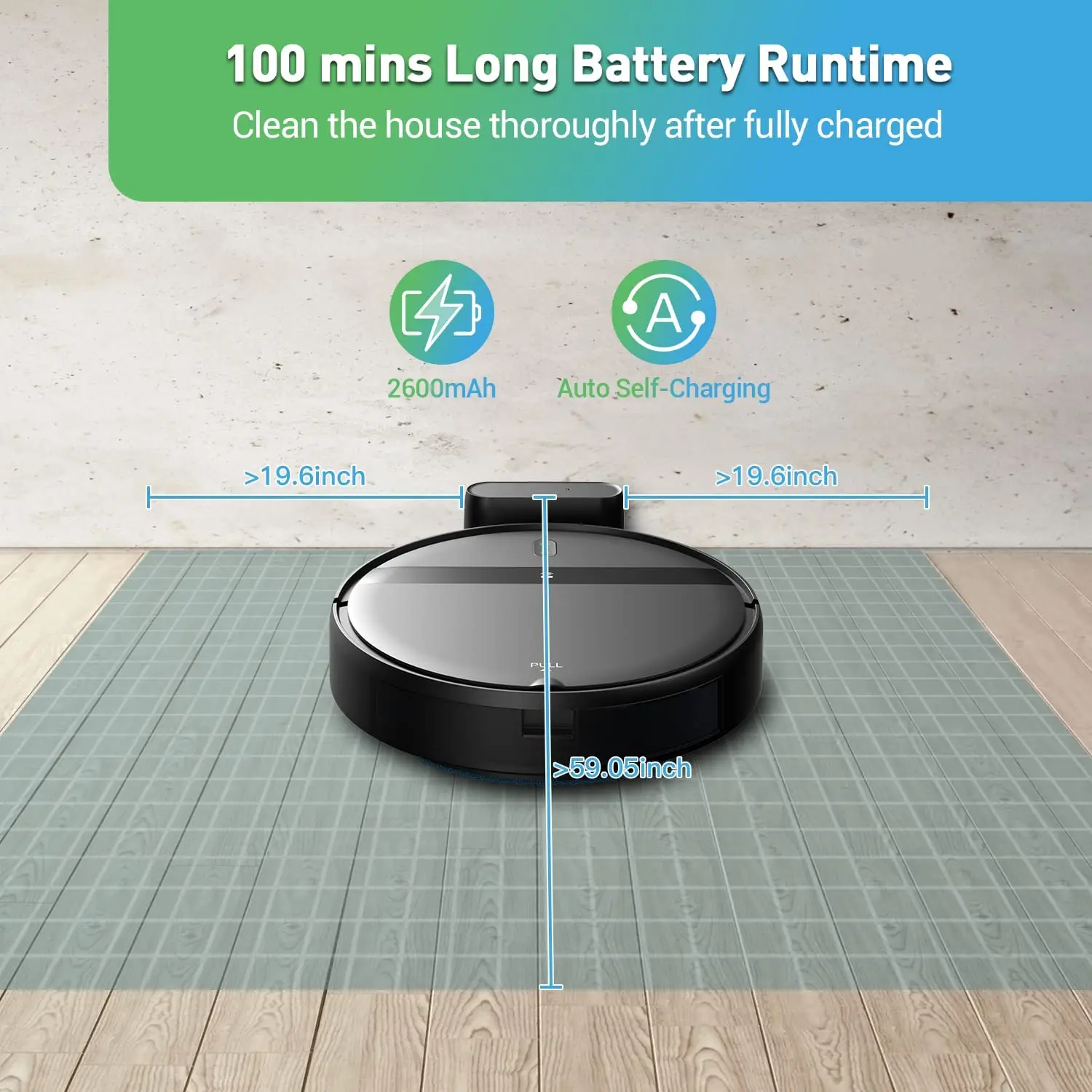 Robot Vacuum Cleaner GOOVI G20 Robot Vacuum Cleaner 6000Pa Strong Suction 2500mAh Battery 3in1 Mopping Sweeping Suction Smart Home Support Wifi/alexa