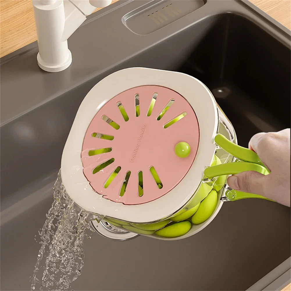 15x15x8.5cm Drain Strainer Bowl Easy Clean Drain Basket Easy To Clean Efficient Water Drainage Handle For Use