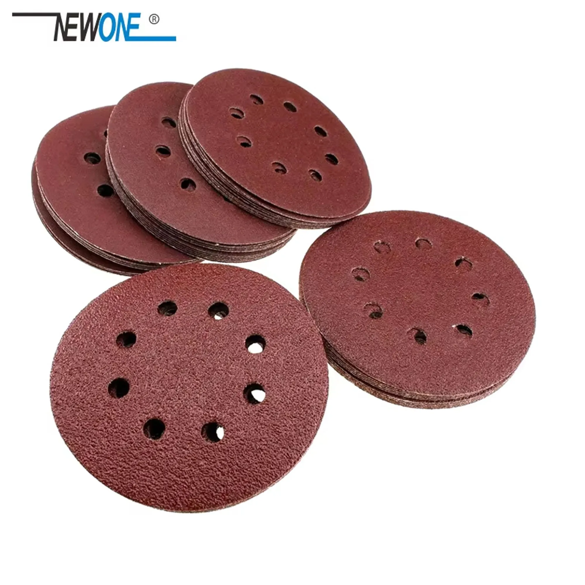 NEWONE 10pcs/set 5"/5inch Sanding Discs 8 Holes Sandpaper Pads Set Hook & loop Abrasive sander paper for polishing tools