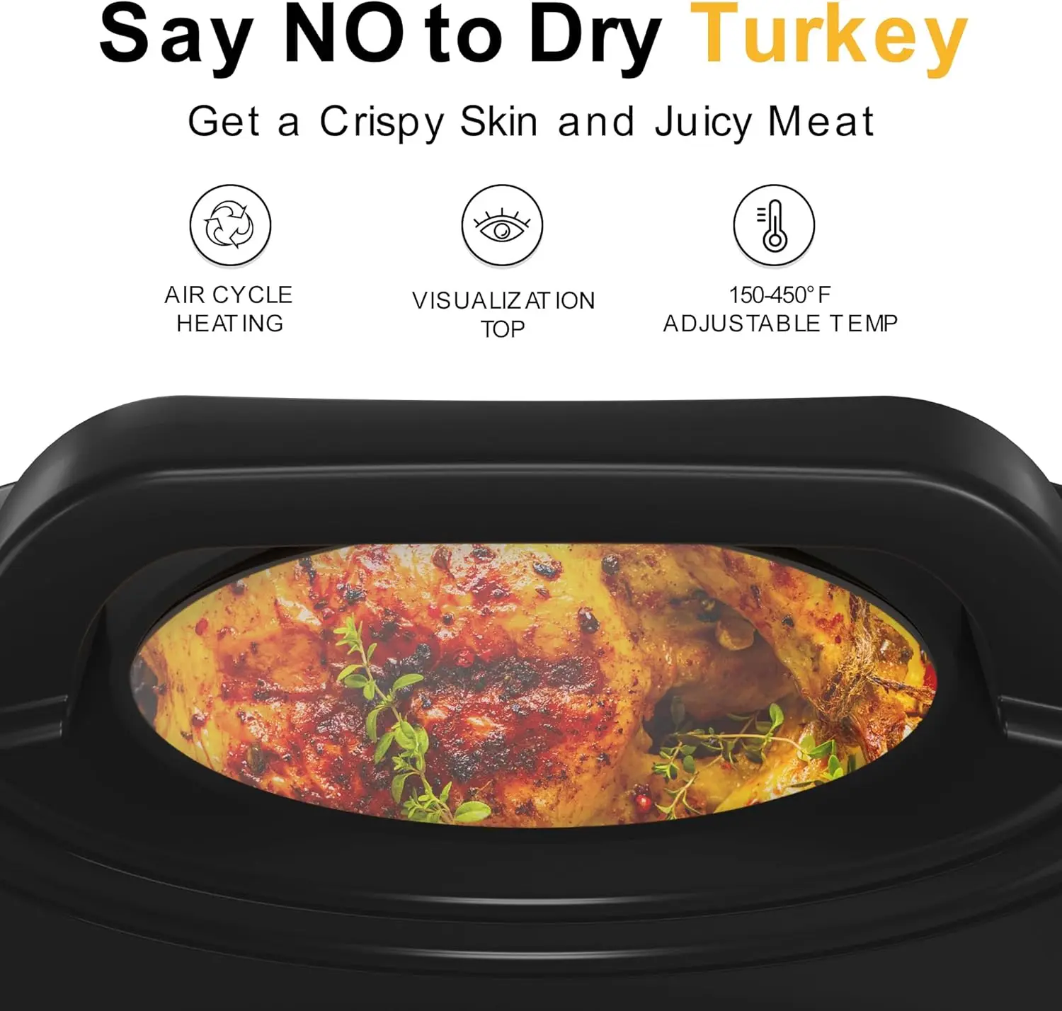 28lb 24-Quart Roaster Oven, Electric Roaster Oven with Viewing Lid, Turkey Roaster with Unique Defrost/Warm Function, La 4