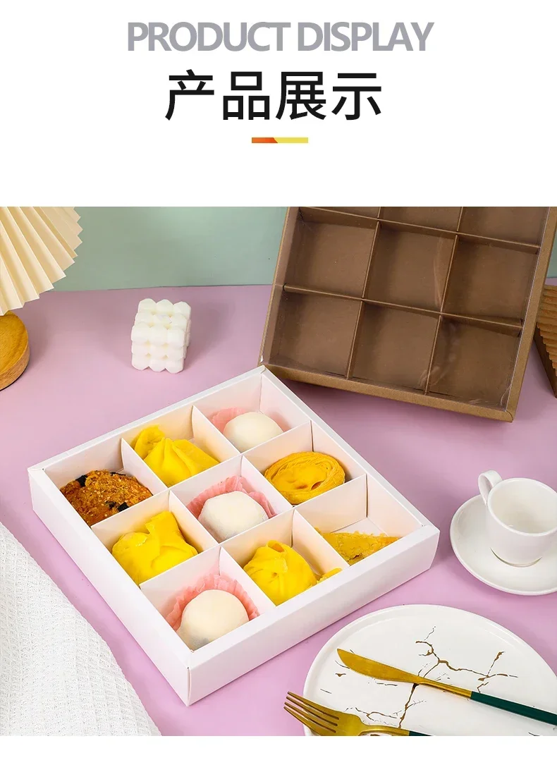 Why 87+ Bakeries Chose This: 10pcs Dessert Grid Boxes with 92% Transparency PET Lids – ... - SKU TDGB1220 - UGI Packaging