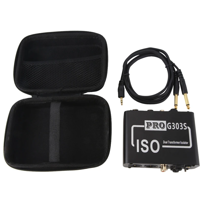 PRO G303S 오디오 아이솔레이터, 노이즈 감소 필터, 전류 노이즈 제거, 듀얼 채널 6.35 XLR RCA, 3.5mm 오디오 아이솔레이터
