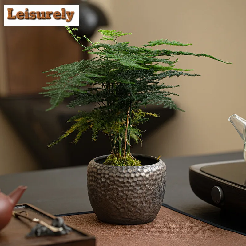 650ml Japanese Gold-plated Iron Glazed Ceramic Tea Residue Tank Lotus Pomelo Dry Brewing Tea Table Tea Waste Bucket with Lid