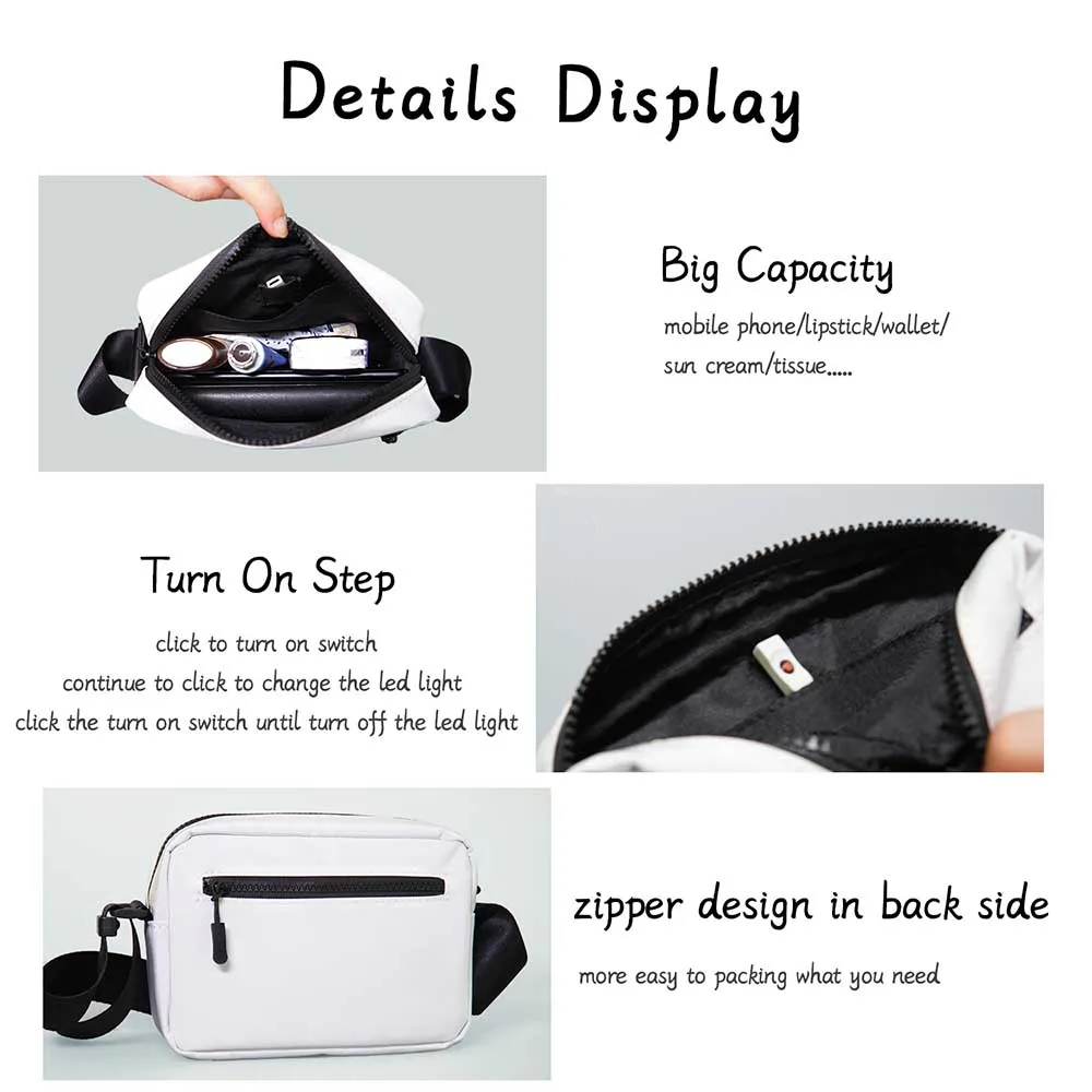 Lumisonata Euro-America Style Led Light up Shoulder Bag For Women Ladies Crossbody Bags With 7 Color Women Wallet HandBags