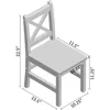Solid Hard Wood Kids Table and Chair Set (4 Chairs Included), White, 5 Piece Set 4