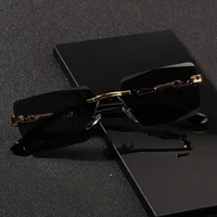 1pc lunettes de soleil sans monture Rectangle femmes hommes nuances petites lunettes de soleil carrées pour femme mâle plage vacances voyage lunettes 2