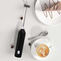 Mousseur à café électrique amélioré / Fouet à lait + Batteur à œufs, Mini mixeur alimentaire portable rechargeable par USB, Trois vitesses, Outils pour expresso 2