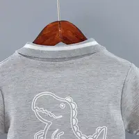Été bébé garçon vêtements décontractés dessin animé dinosaure T-Shirt pantalon court 2 pièces/ensemble Sport enfants revers costumes enfants mode 0-5 ans 6